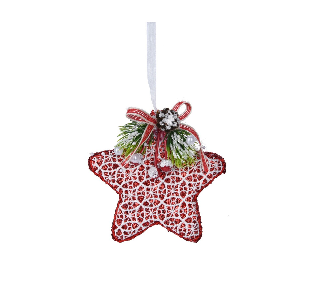 Decoratiune pentru brad Xmas Star V1, 12 cm, spuma, rosu - imagine 3